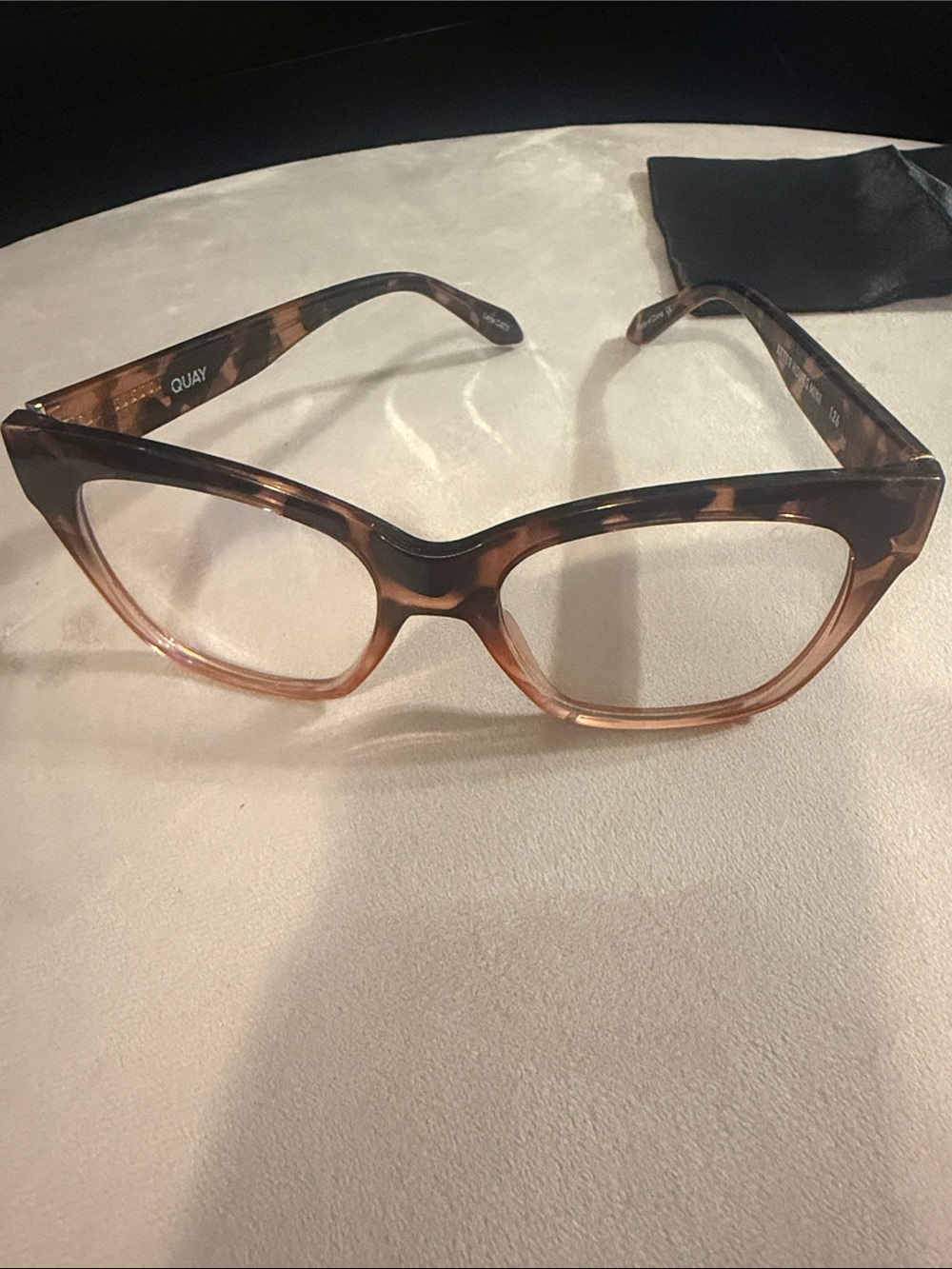 Quay Australia After Hours Mini Cat-Eye Blue Light Glasses - Brown Gradient - Picture 2 of 7